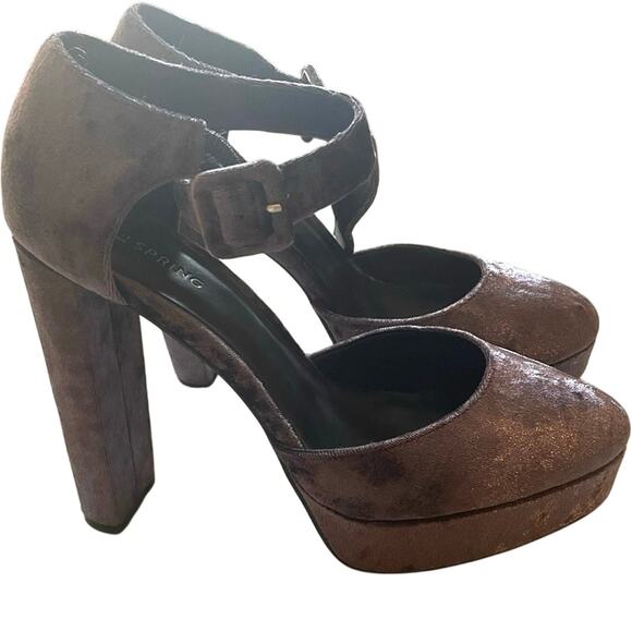 Call it Spring Whimsygoth Crushed Velvet Deep Purple Platform Heel Sz 8.5 - Picture 2 of 12